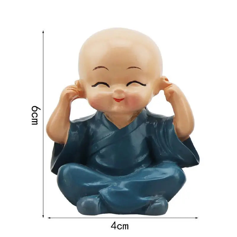 4Pcs Mini Resin Monk Figurines – Zen Home & Desk Decor Set Decorative Figurines Nixie