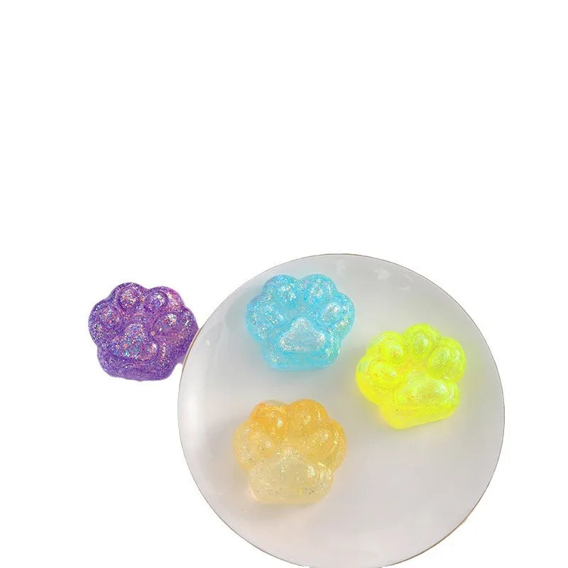 3PCS Kawaii Cat Paw Squishy Squeeze Toys – Jelly Glitter Claws Squishy Squeeze Toy Nixie