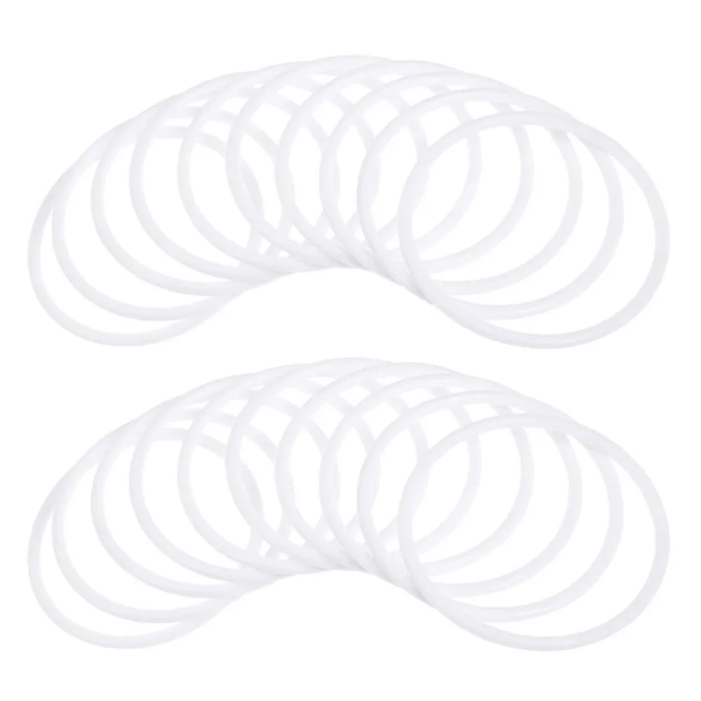 10PCS White Plastic Macrame Hoops Rings 6–12cm Wreath Craft