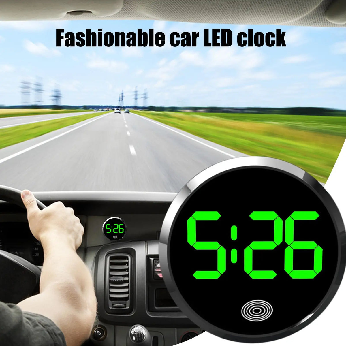 LED Car Dashboard Clock Touch-Control | Digital Display Clock