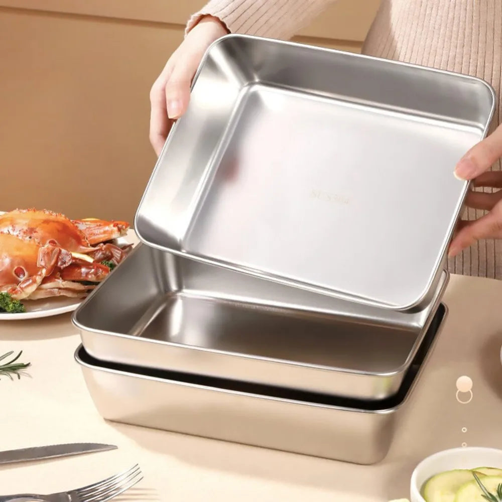 3-Piece Stainless Steel Stackable Food Storage Container Set Food Storage Containers Nixie