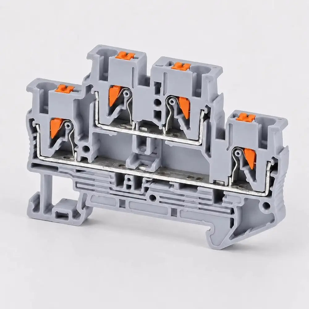 4Pcs PTTB-2.5 Double Layer Spring Terminal Block | DIN Rail