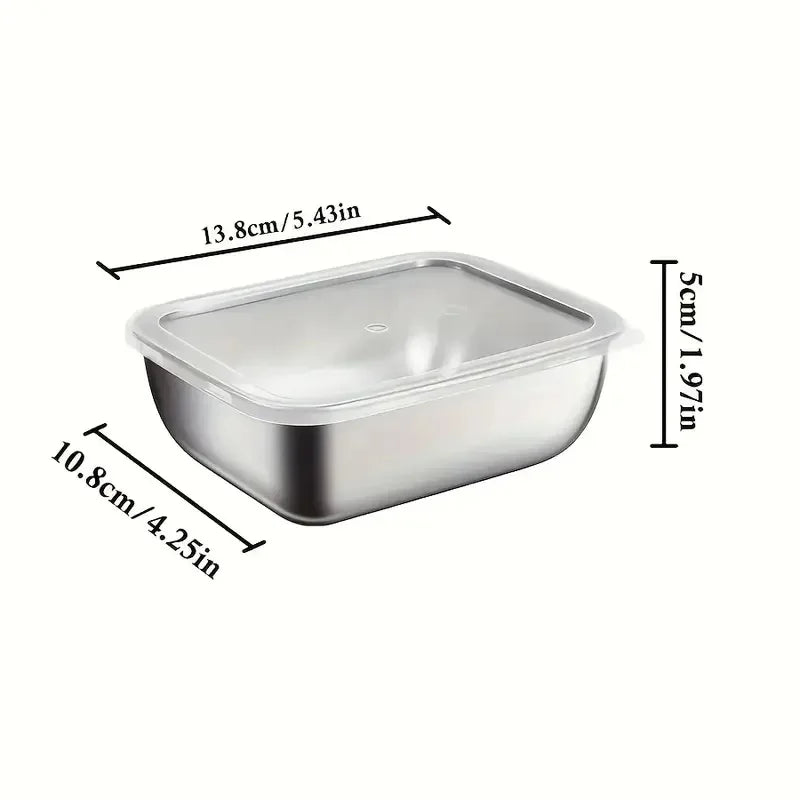 5-Piece Stainless Steel Food Storage Containers | Stackable Meal Prep