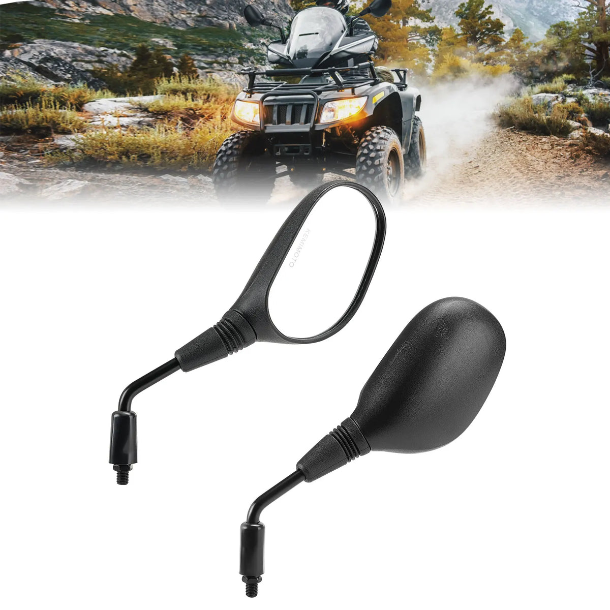 ATV Universal Rear View Mirrors 7/8" Handlebar Mount – Pair ATV Rear View Mirrors Nixie