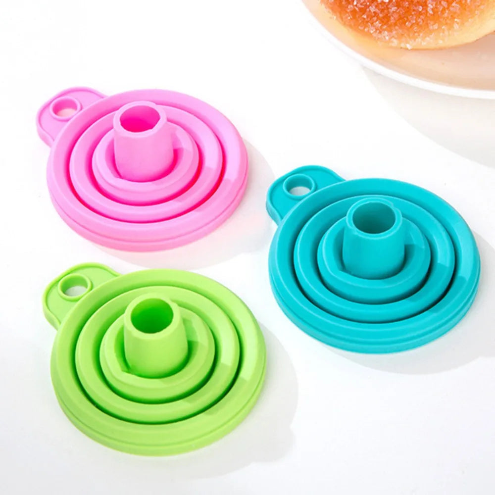 Foldable Silicone Kitchen Funnels – Collapsible, Reusable 2/4 PCS Kitchen Funnel Set Nixie