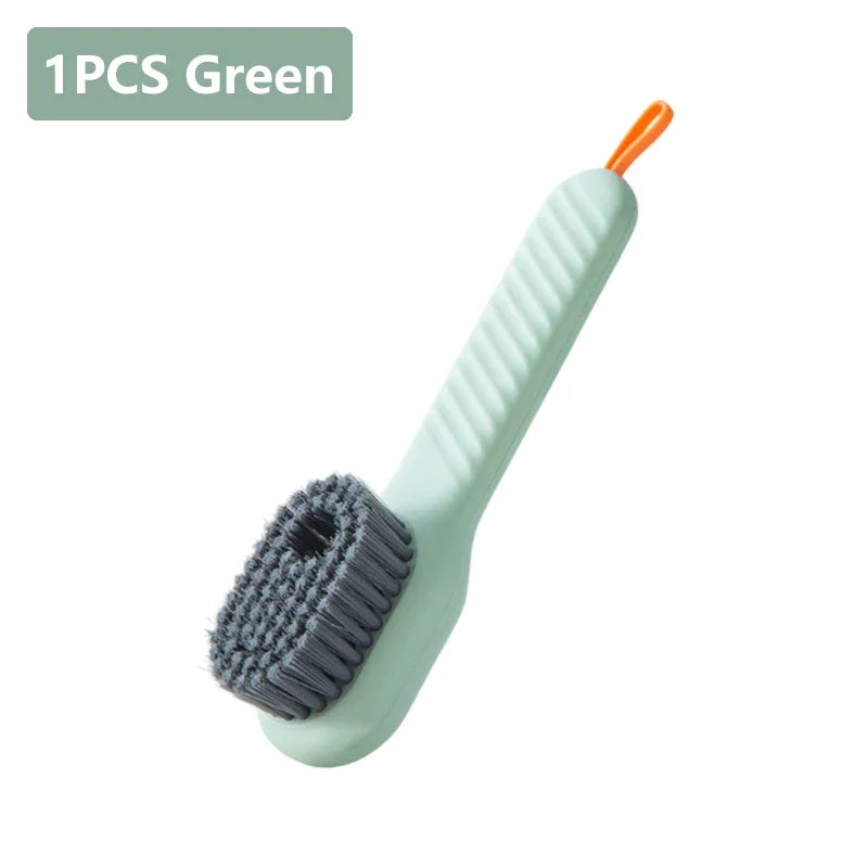 Long Handle Soft Bristle Shoe & Clothes Cleaning Brush Cleaning Brush Nixie 1PC Green