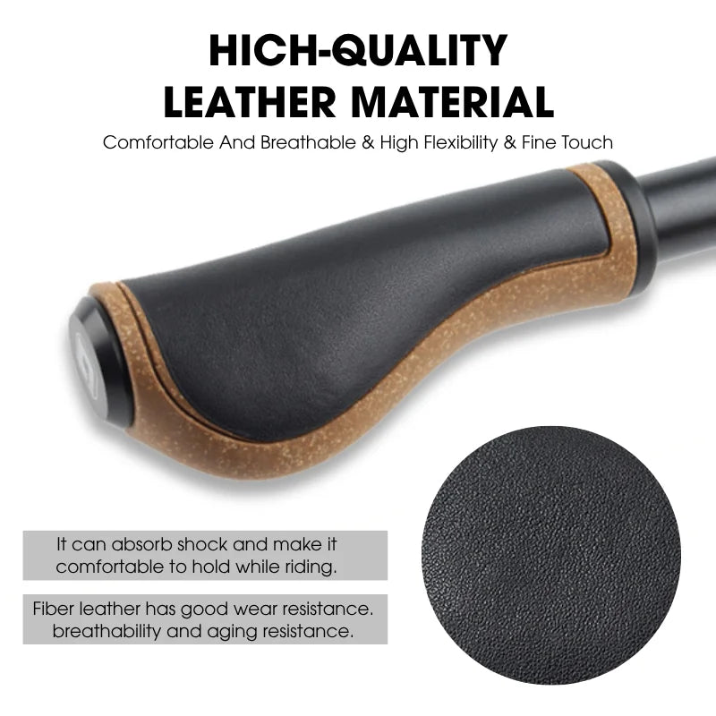 ODI Leather Lock-On MTB Handlebar Grips – Anti-Slip Bicycle MTB Handlebar Grips Nixie