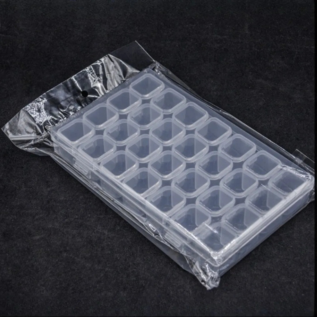 28-Compartment Nail Art Organizer – Rhinestone Storage Case Nail Art Organizer Nixie transparent