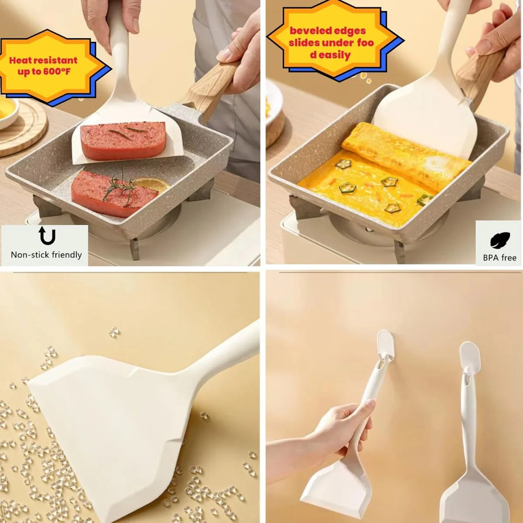 Silicone Tamagoyaki Spatula – Heat Resistant, Non-Scratch Kitchen Spatula Nixie