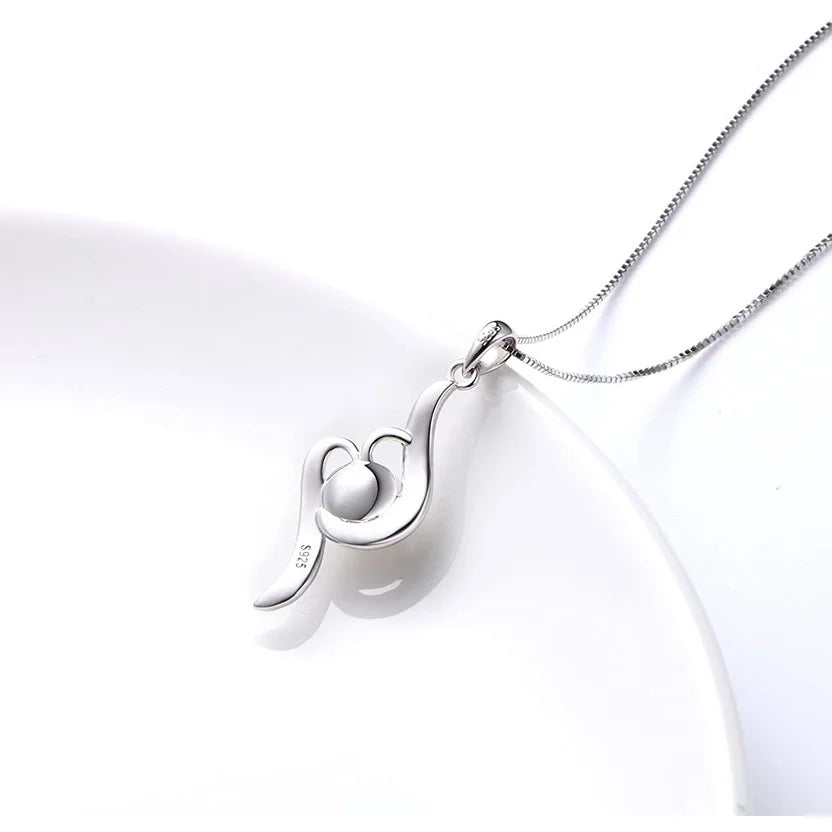 Love Heart Silver Pendant Necklace | Sister Daughter Mother Gift Pendant Necklace Nixie