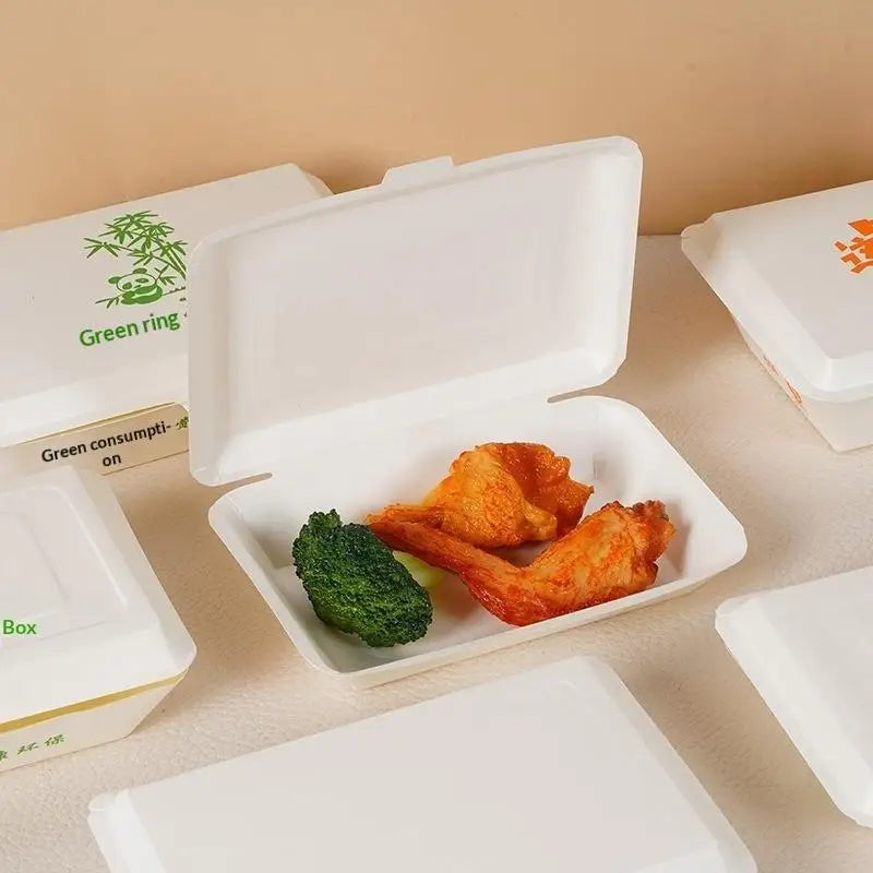 50Pcs Disposable Paper Meal Containers – Oil-Resistant Takeaway Box Disposable Food Containers Nixie