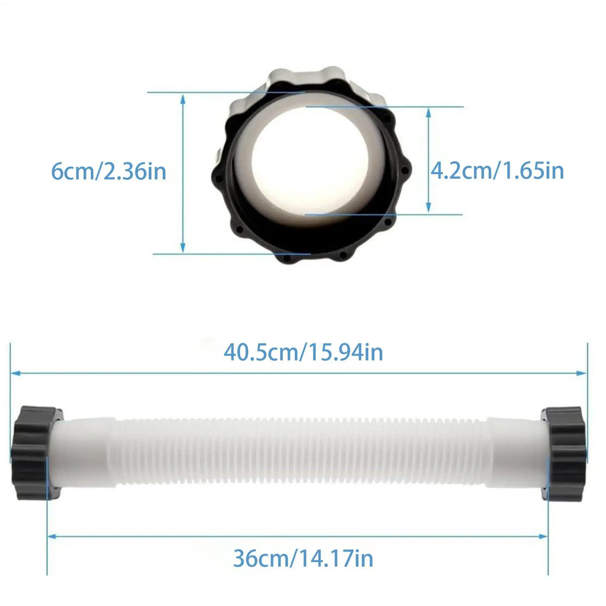 150cm Pool Sand Filter Pump Hose – Durable PE Replacement Pool Pump Hose Nixie