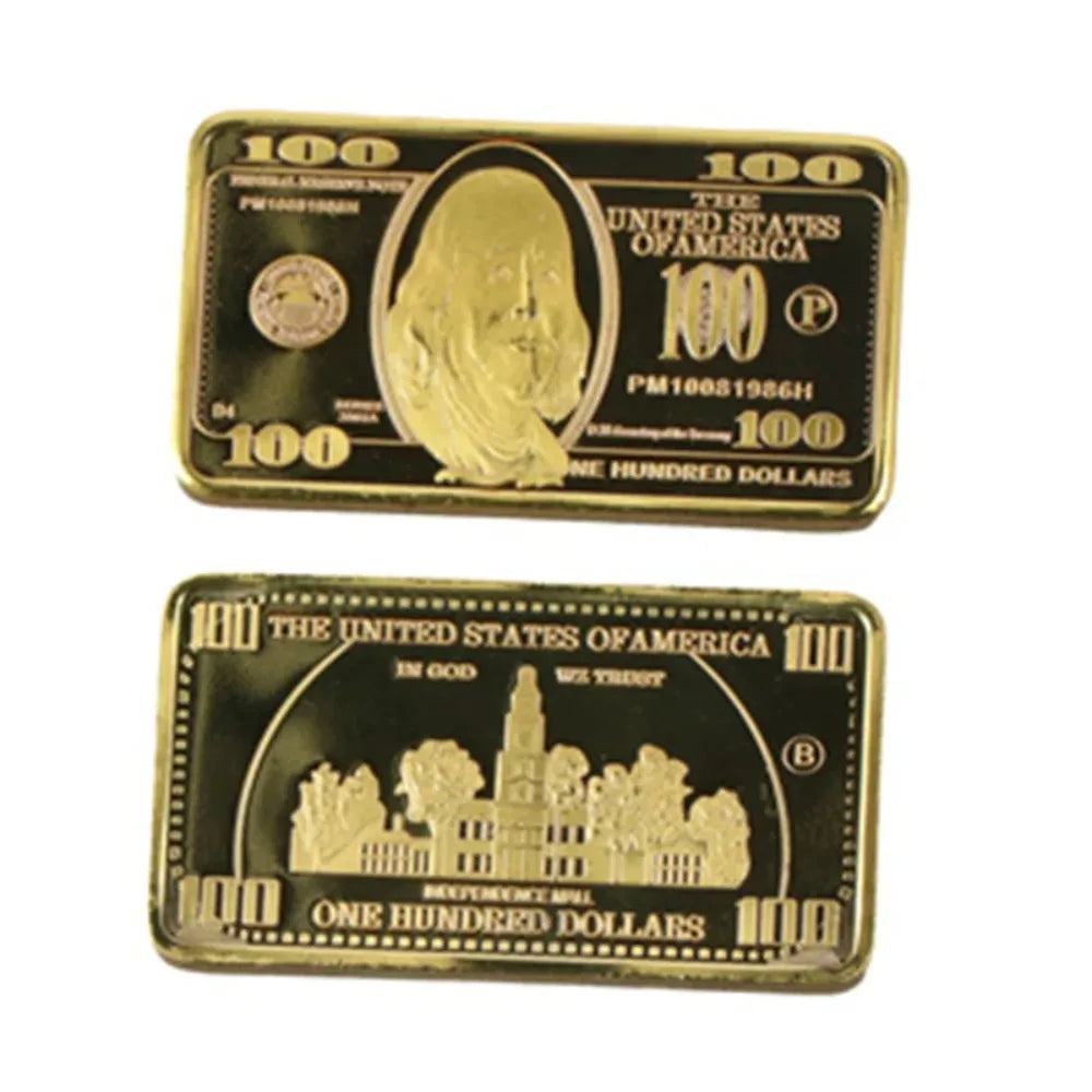 Gold Bar Bullion Collectible Coin – $100 Dollar Novelty Décor Collectible Novelty Coin Nixie