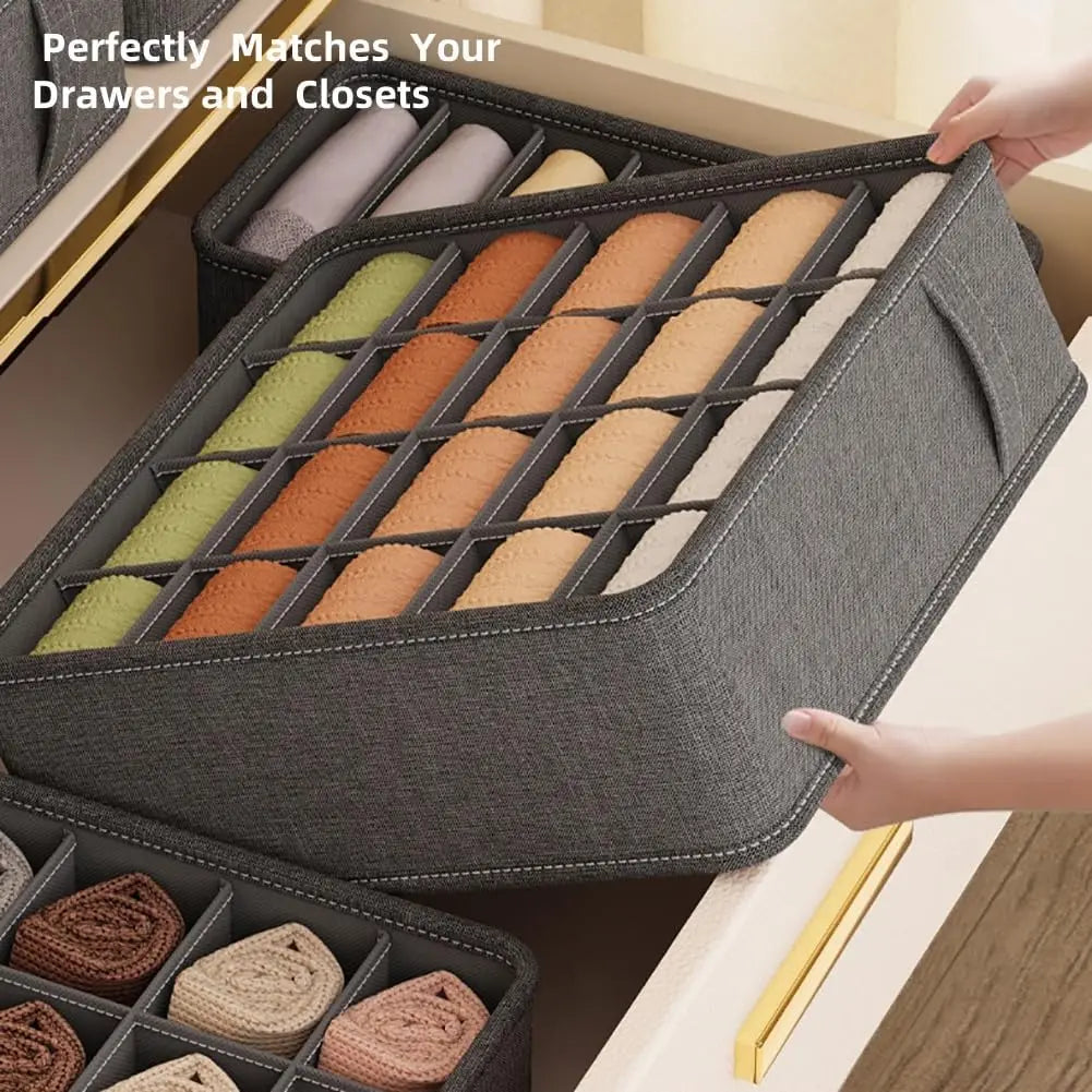 Foldable Fabric Drawer Organizer for Underwear, Socks & Belts Closet Drawer Organizer Nixie