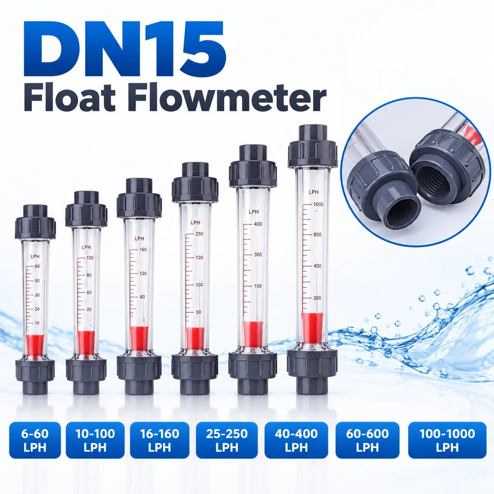 DN15 Plastic Liquid Float Flowmeter – 6-60LPH / 100-1000LPH Liquid Flow Meter Nixie