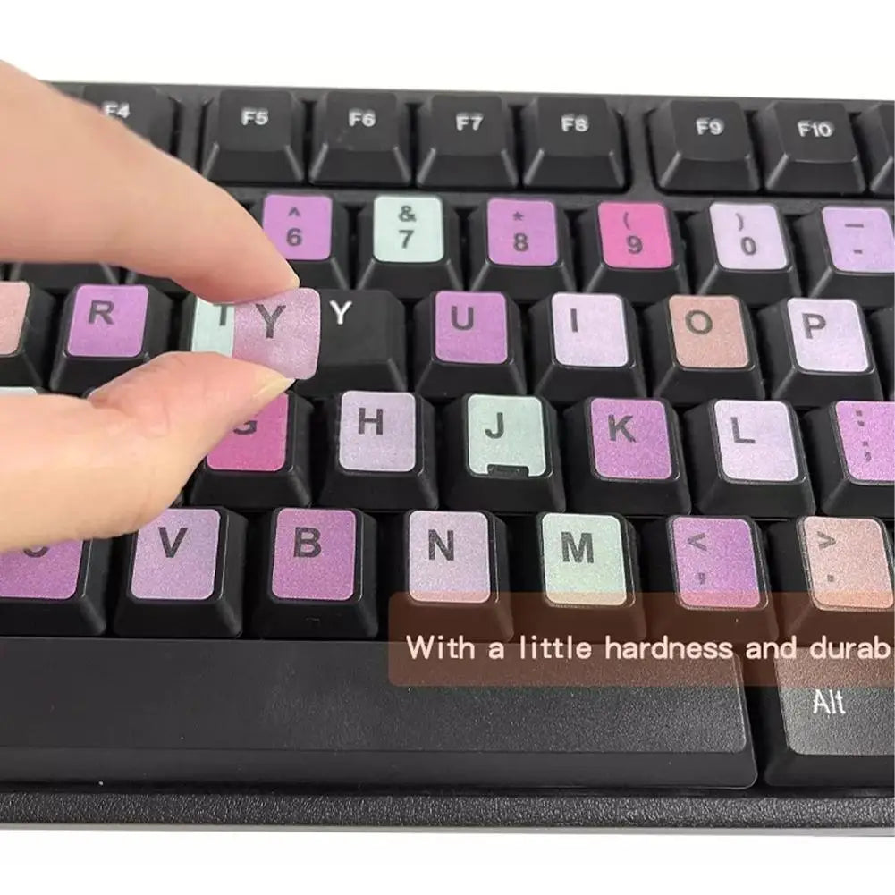 Macaron Color English Keyboard Stickers – Dustproof PVC Key Film Keyboard Sticker Nixie