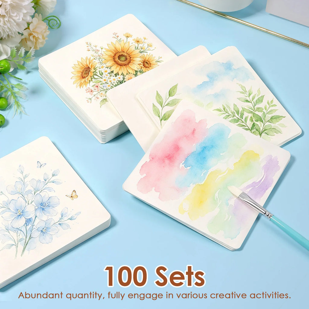 100-Sheet Square Watercolor Paper 300g – 12×12cm Art Sheets Watercolor Paper Nixie