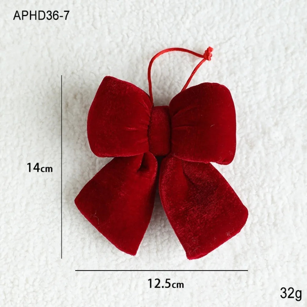 Velvet Bowknot Christmas Ornament – DIY Hanging Xmas Bow Pendant