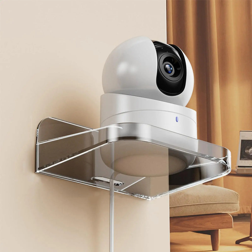 No-Drill Acrylic Wall Shelf & Security Camera Bracket