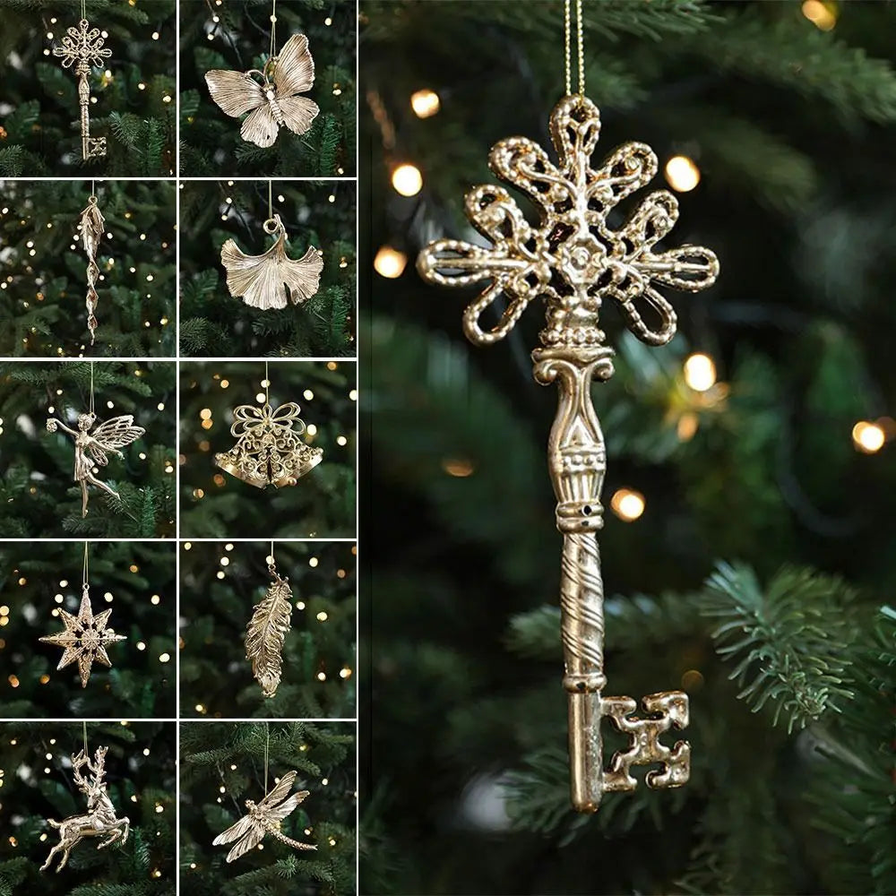 Gold Christmas Tree Ornaments – Angel & Snowflake Decorations Christmas Ornament Nixie