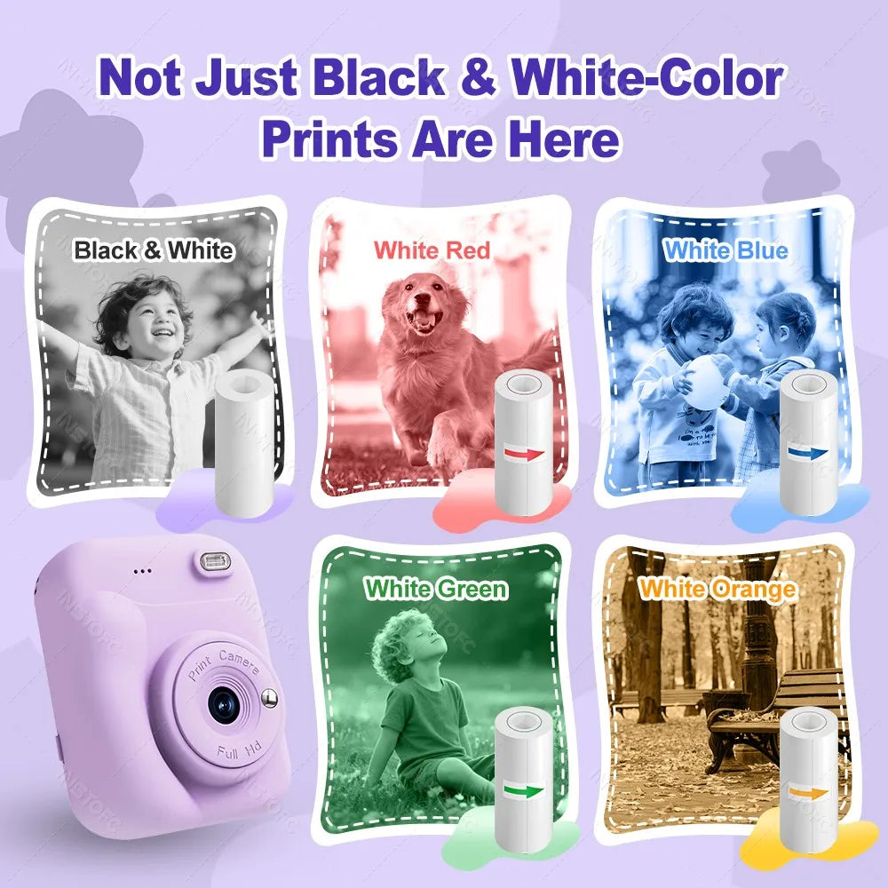 Kids Instant Camera with Color Printer – 1080P, Ages 6–12 | INSTOFC Kids Instant Camera Nixie