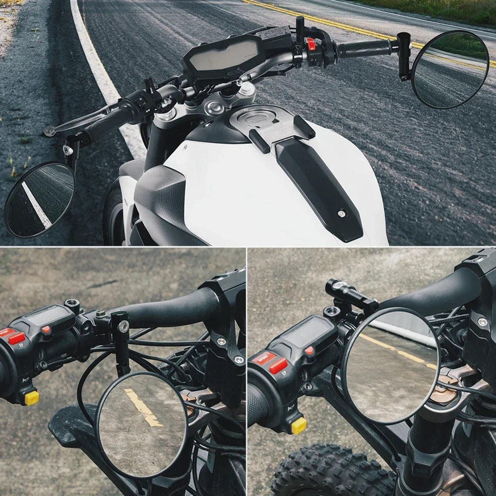 Round CNC Aluminum Motorcycle Handlebar Mirrors 7/8'' Universal Motorcycle Handlebar Mirrors Nixie