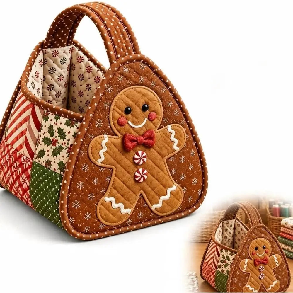 Christmas Quilted DIY Carry Basket – Foldable Fabric Craft DIY Craft Basket Nixie