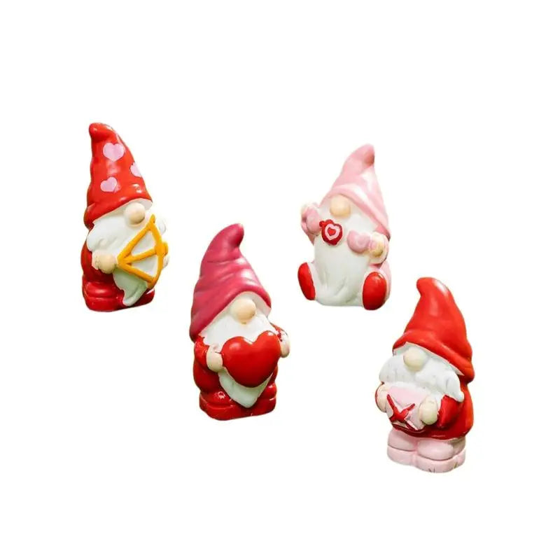 4pcs Mini Resin Gnome Figurines – Fairy Garden Mushroom Décor Decorative Figurines Nixie