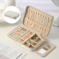 Velvet Jewelry Box with Zipper & Removable Dividers Velvet Jewelry Box Nixie Beige
