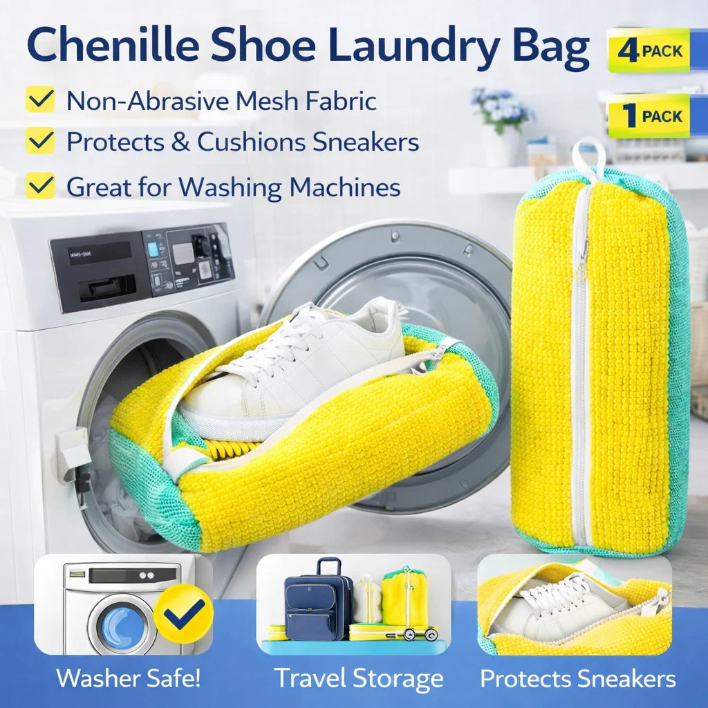 Chenille Shoe Laundry Bag for Washing Machine – 1 to 4 Pack Shoe Laundry Bag Nixie