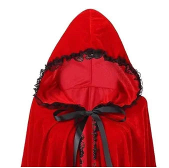 Red Hooded Adult Halloween Costume Ghost Robe – Unisex Halloween Costume Robe Nixie black lace Length 100cm