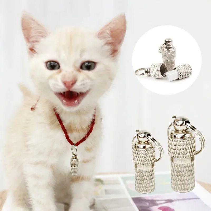 Pet ID Tag Mini Metal Collar Storage Tube – Anti-Loss Tag