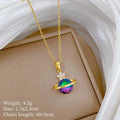 Starry Sky Pendant Necklace – Gold Stainless Steel Clavicle Chain Pendant Necklace Nixie XL2606-751