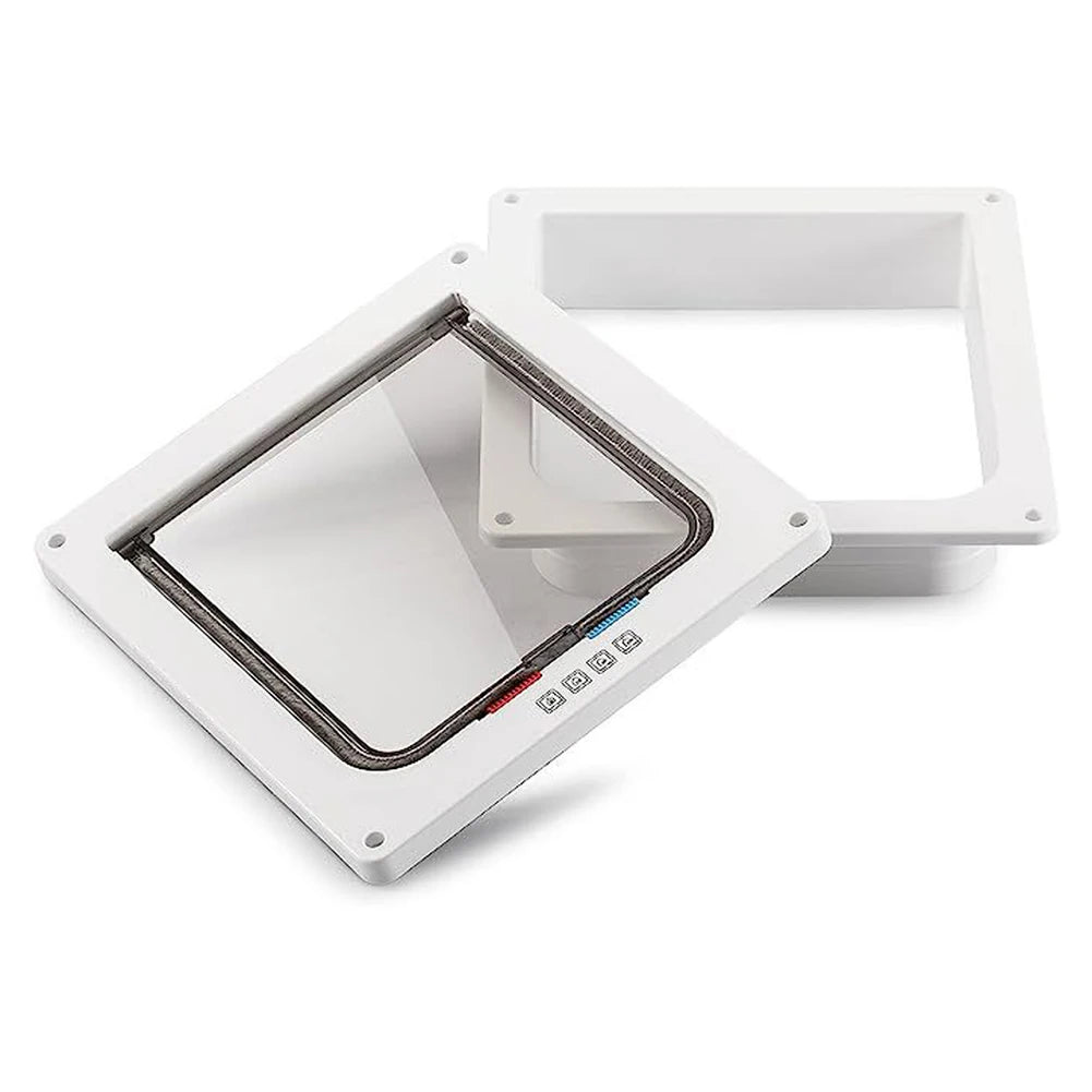 Cat Flap Door 4-Way Lock – Transparent Pet Door for Cats & Dogs Pet Flap Door Nixie