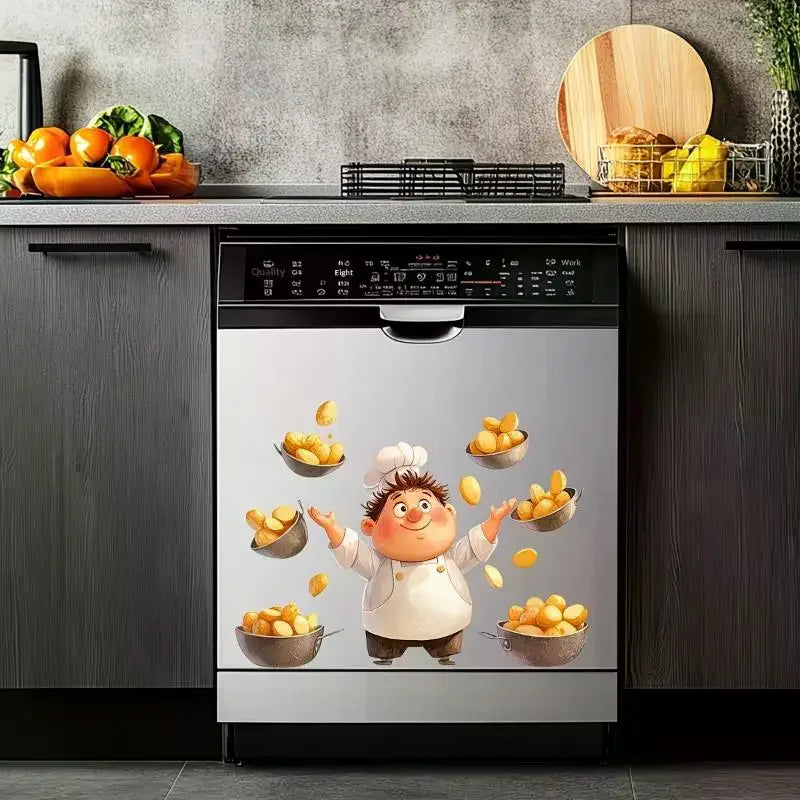 Chef Kitchen Stickers – Fun Removable PVC Appliance Decals Kitchen Wall Decals Nixie