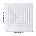 Square White Plastic Air Vent Grille with Flaps – Exhaust Fan Cover Air Vent Grille Cover Nixie 400x400mm