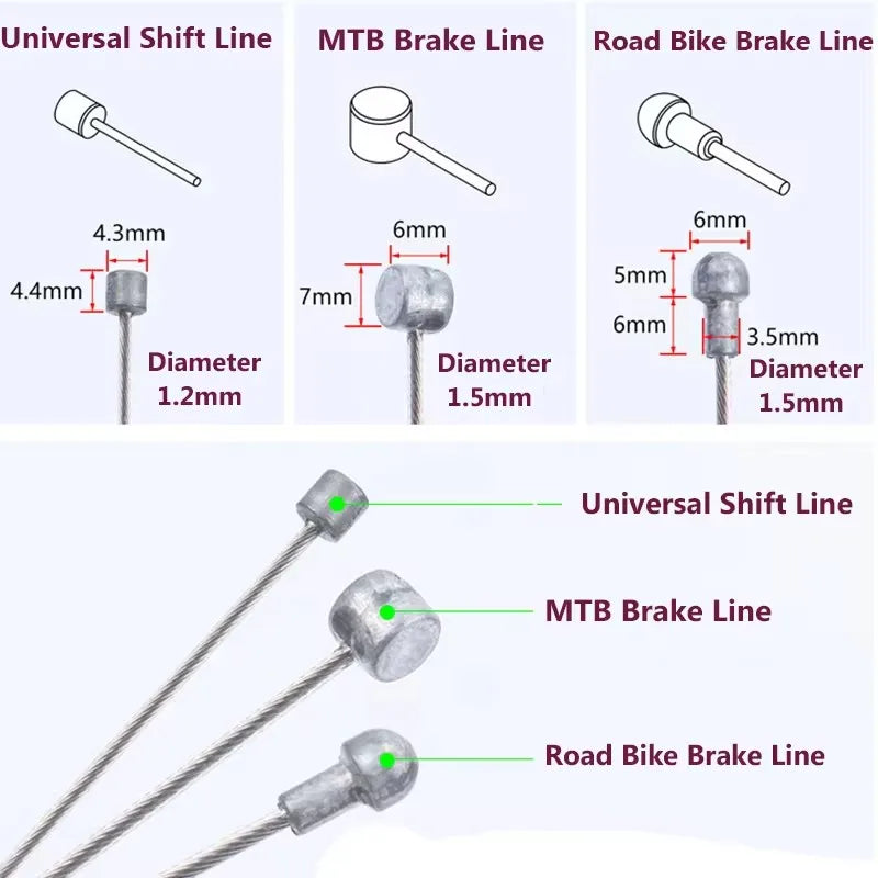 Stainless Steel MTB Bike Brake & Shift Inner Cable 2100mm Bike Brake Cable Nixie