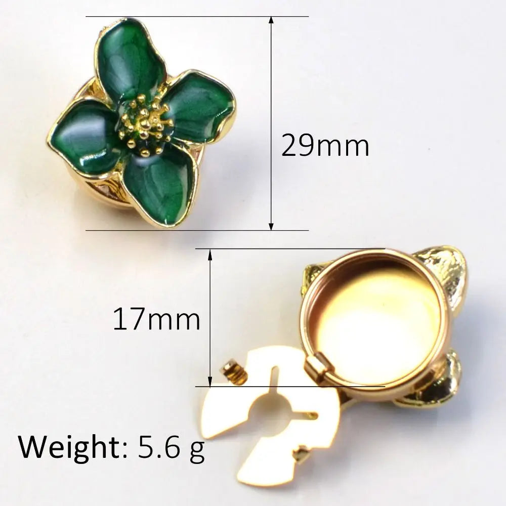 Flower Enamel Cufflinks – Sewing-Free Shirt Button Cover Enamel Cufflinks Nixie