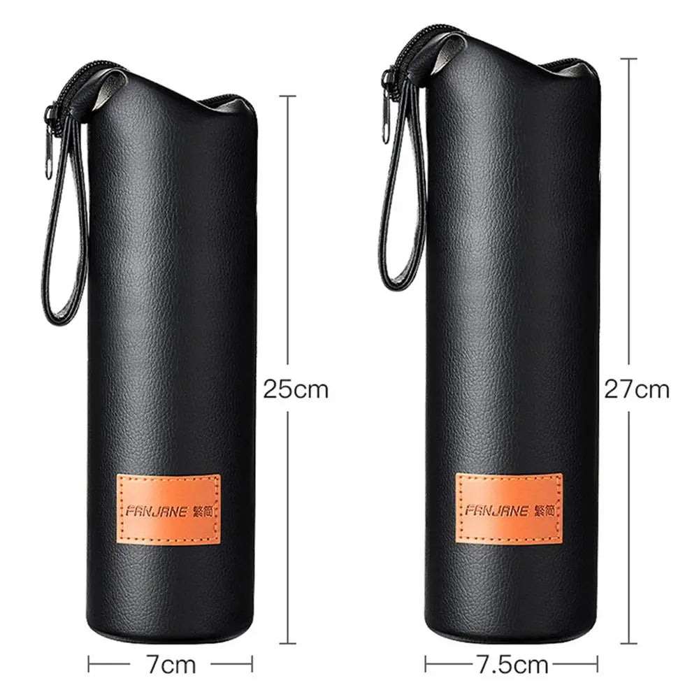 PU Leather Water Bottle Sleeve Pouch with Carry Rope – Black Bottle Sleeve Pouch Nixie