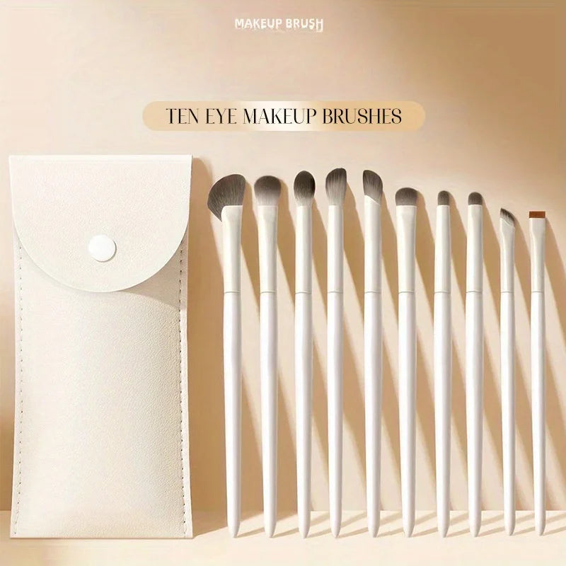 10-Piece Eye Makeup Brush Set – Soft Eyeshadow & Eyeliner Eye Makeup Brushes Nixie 10PCS