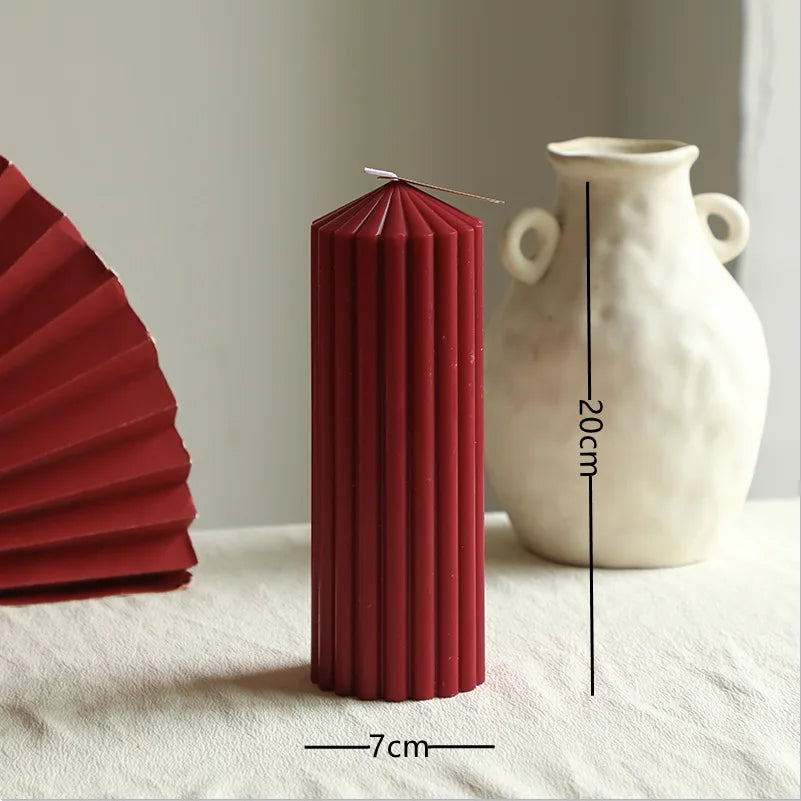 Vintage Wine Red Cylindrical Scented Pillar Candle | Nixie