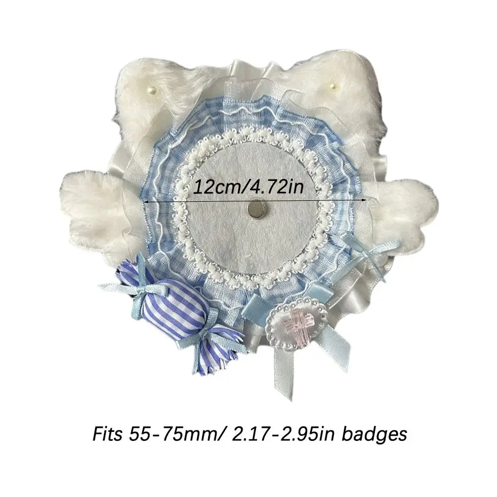Cute Lace Flower Badge Holder Anime Pin Display Base | DIY Decor