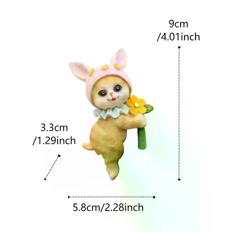 Hanging Cat Figurine Flower Pot Hugger – Resin Kitten Garden Decor Garden Figurine Nixie