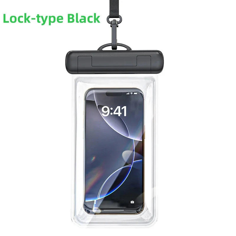 Rocoren Waterproof Phone Case Bag – Universal iPhone & Samsung Waterproof Phone Case Nixie Lock type Black