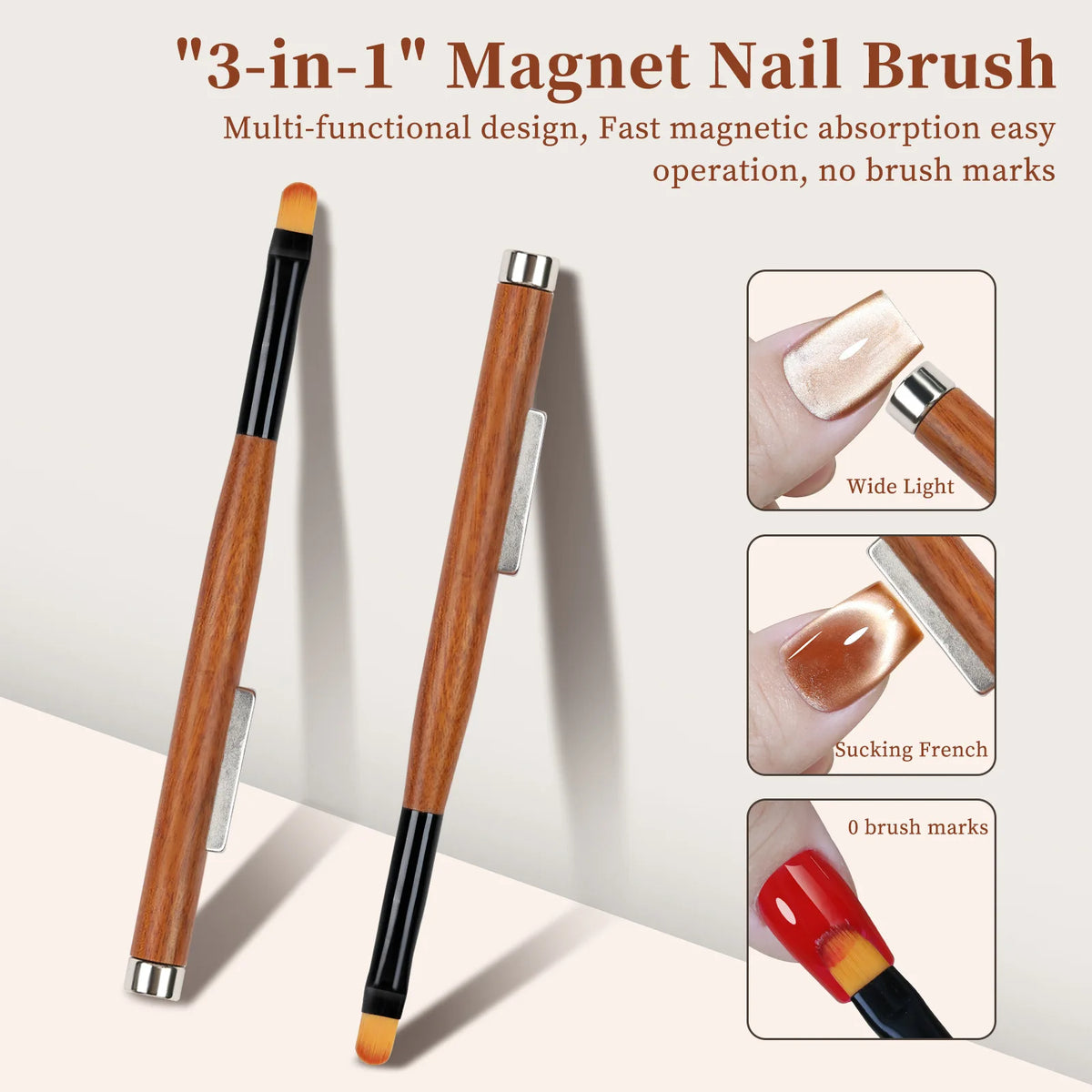 3-in-1 Magnetic Gel Nail Brush & Cat Eye Tool – Nail Art Pen Nail Art Brush Nixie