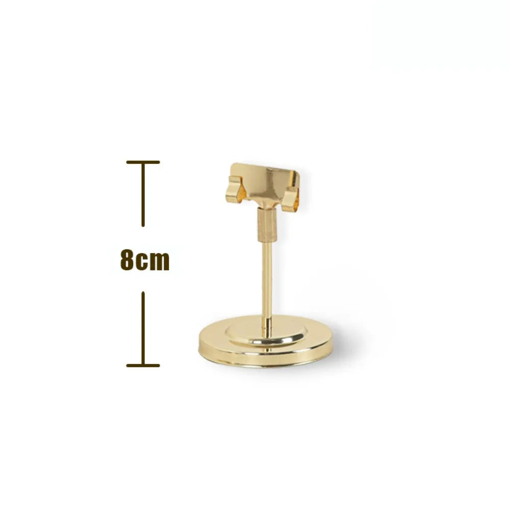 Stainless Steel Memo Clip Stand | Desktop Photo & Card Holder Desktop Clip Stand Nixie Gold-8CM