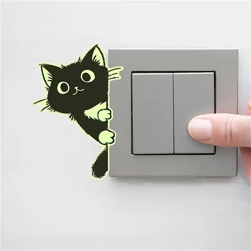 Glow-in-the-Dark Cat Wall Decals – Self-Adhesive PVC Stickers Wall Decal Stickers Nixie