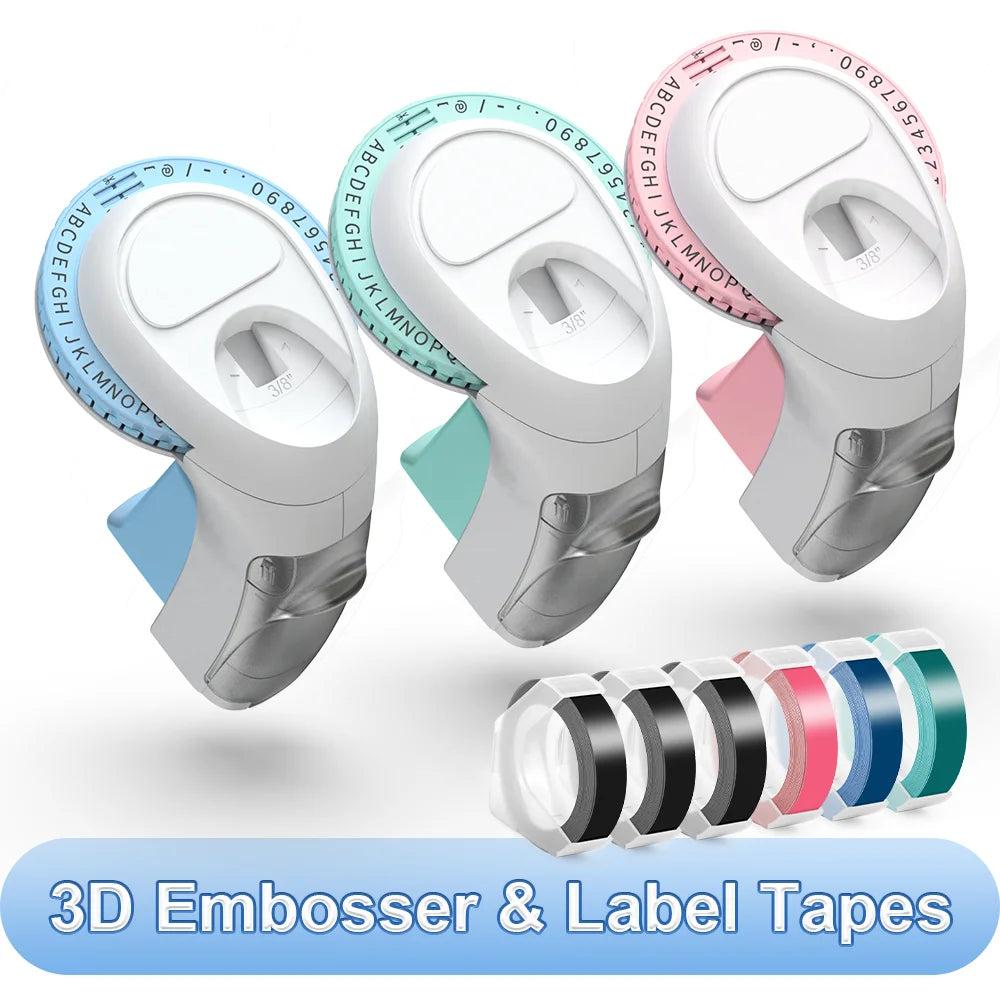 Labelife OmegaS Embossing Label Maker w/ 6 Tapes | Handheld