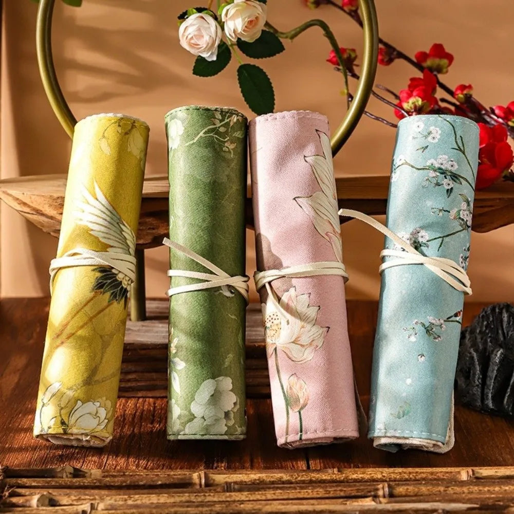 Vintage Roll-Up Pencil Case – Large Capacity Stationery Bag Roll-Up Pencil Case Nixie
