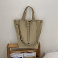 Vintage Canvas Bucket Tote Bag – Large Shoulder & Crossbody Canvas Bucket Bag Nixie Khaki
